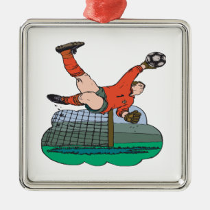 Ornement Carré Argenté Gardien de but du football