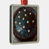 Ornement Carré Argenté Gâteau au chocolat (Droite)