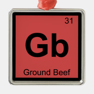 Ornement Carré Argenté Gbit - Chimie du boeuf haché Symbole de table pé