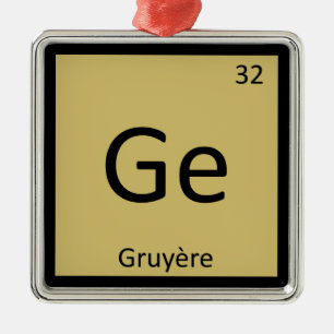 Ornement Carré Argenté Ge - Chimie du fromage de Gruyère Tableau périodiq