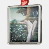 ORNEMENT CARRÉ ARGENTÉ GEA, MYRTLE ET EAU (Gauche)