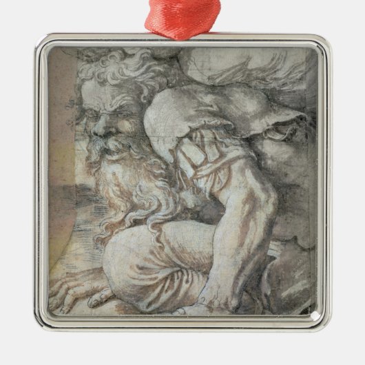 Ornement Carré Argenté Géant (Devant)