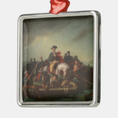 Ornement Carré Argenté George Washington Traversant le Delaware (Gauche)
