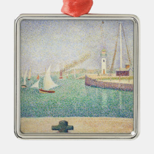 Ornement Carré Argenté Georges Seurat - Entrée du port d'Honfleur