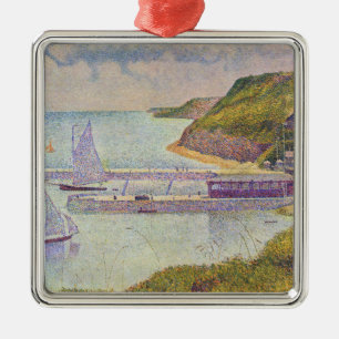 Ornement Carré Argenté Georges Seurat - Port-en-Bessin à marée haute