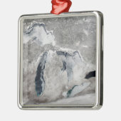 Ornement Carré Argenté Glace Sur Les Grands Lacs, États-Unis. (Gauche)