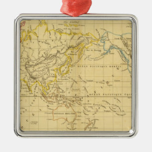 Ornement Carré Argenté Globe