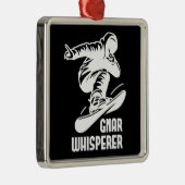 Ornement Carré Argenté Gnar Whisperer Snowboard (Droite)