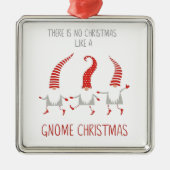 ORNEMENT CARRÉ ARGENTÉ GNOME NOËL COMME UNE NOËL GNOME (Devant)