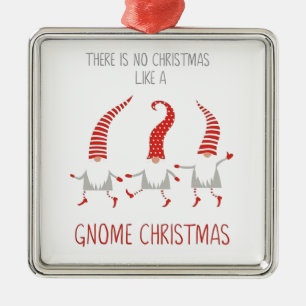ORNEMENT CARRÉ ARGENTÉ GNOME NOËL COMME UNE NOËL GNOME