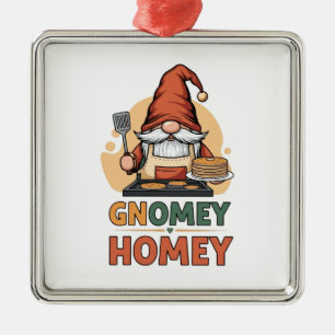 Ornement Carré Argenté Gnomey Homey crêpes design