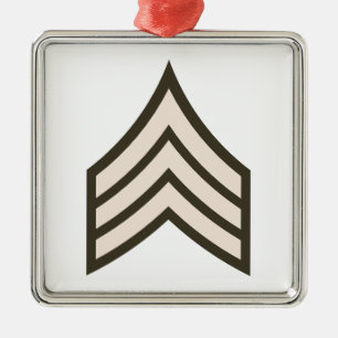 Ornement Carré Argenté grade de sergent de l'armée