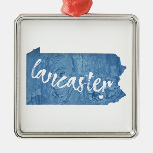 Ornement Carré Argenté Grain de bois Lancaster Pennsylvania (Devant)