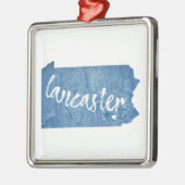 Ornement Carré Argenté Grain de bois Lancaster Pennsylvania (Gauche)