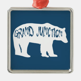 Ornement Carré Argenté Grand Junction Colorado Ours