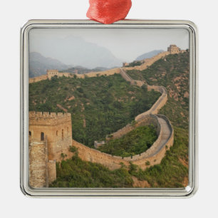Ornement Carré Argenté Grande Muraille de Chine à Jinshanling, Chine, Asi