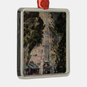 Ornement Carré Argenté Grande vue de chemin de fer de pente (Droite)