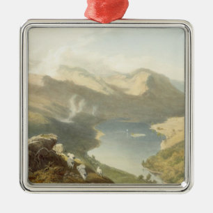 Ornement Carré Argenté Grasmere de Langdale est tombé, 'du LAK anglais