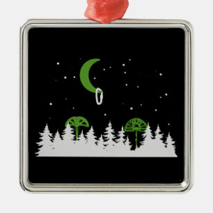 Ornement Carré Argenté Grimpez À L'Extérieur Des Camions Camalot