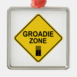 Ornement Carré Argenté Groadie Zone Gravel Cycling