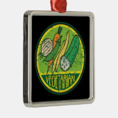 Ornement Carré Argenté Grunge végétarienne (Droite)