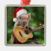 Ornement Carré Argenté guitar de Christmas (Devant)