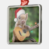 Ornement Carré Argenté guitar de Christmas (Gauche)