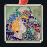 Ornement Carré Argenté Gustav Klimt - Bébé / Berceau<br><div class="desc">Bébé / Berceau - Gustav Klimt,  Huile sur toile,  1917-1918</div>
