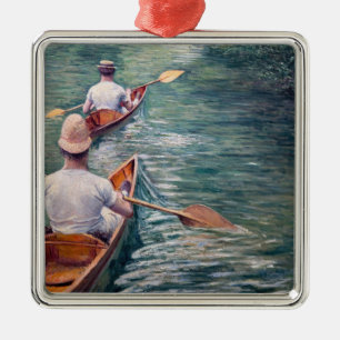 Ornement Carré Argenté Gustave Caillebotte - Canots sur l'Yerres