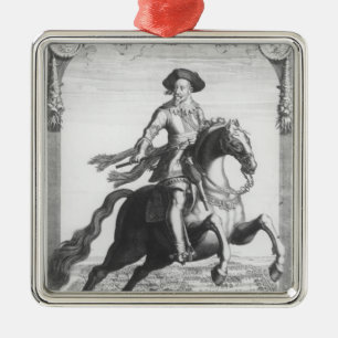 Ornement Carré Argenté Gustavus Adolphus II, roi de la Suède, dessus