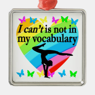 ORNEMENT CARRÉ ARGENTÉ GYMNASTICS FILLES DESIGN INSPIRATIONNEL