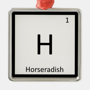 Ornement Carré Argenté H - Chimie des sédiments du raifort Tableau périod