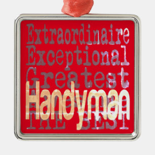 Ornement Carré Argenté Handyman Extraordinaire