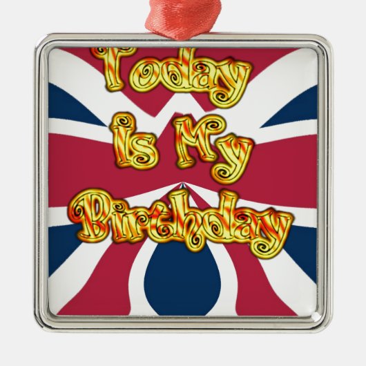 Ornement Carré Argenté Head UP Hakuna Matata Aujourd'hui est mon annivers (Devant)