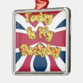 Ornement Carré Argenté Head UP Hakuna Matata Aujourd'hui est mon annivers (Gauche)