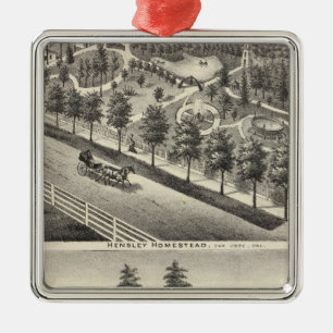 Ornement Carré Argenté Hensley, résidences d'haricots