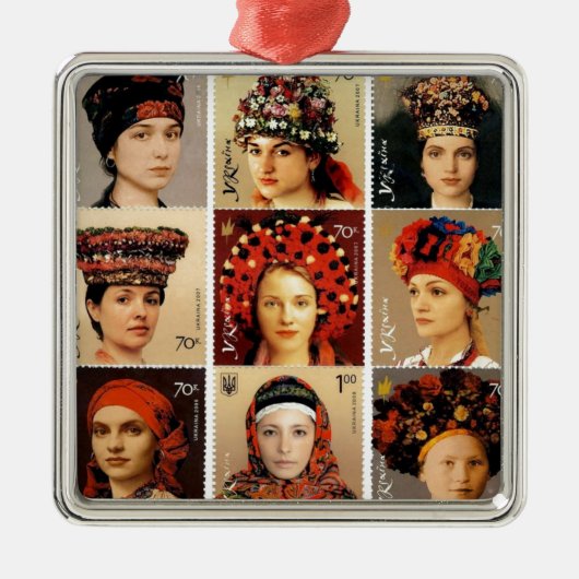 Ornement Carré Argenté Heures ukrainiennes (Devant)