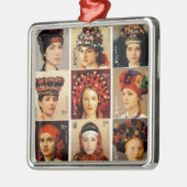 Ornement Carré Argenté Heures ukrainiennes (Gauche)