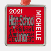 Ornement Carré Argenté High School Junior Extraordinaire CUSTOM (Devant)