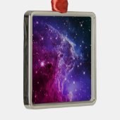 Ornement Carré Argenté Hipster Purple Ombre Monkey Head Nebula (Droite)