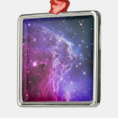 Ornement Carré Argenté Hipster Purple Ombre Monkey Head Nebula (Gauche)