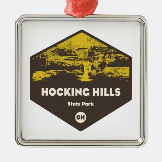 Ornement Carré Argenté Hocking Hills State Park, Ohio (Devant)