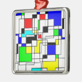 Ornement Carré Argenté Hommage Random Carré À Mondrian (Gauche)