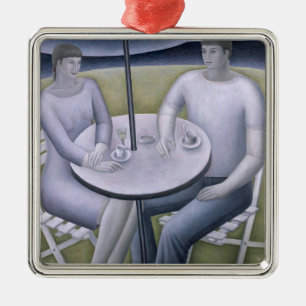 Ornement Carré Argenté Homme et femme 1998