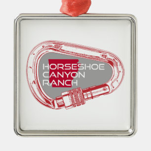 Ornement Carré Argenté Horseshoe Canyon Ranch Arkansas Climbing Carabiner