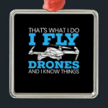Ornement Carré Argenté I Fly drones<br><div class="desc">I Fly drones</div>