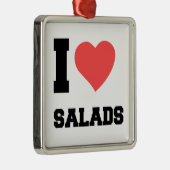 ORNEMENT CARRÉ ARGENTÉ I LOVE (Droite)