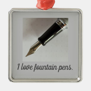 Ornement Carré Argenté I Love Fountain Pens