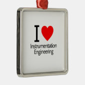 Ornement Carré Argenté I Love Instrumentation Engineering (Droite)