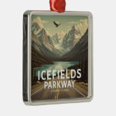 Ornement Carré Argenté Icefields Parkway Alberta Canada Eagle (Droite)